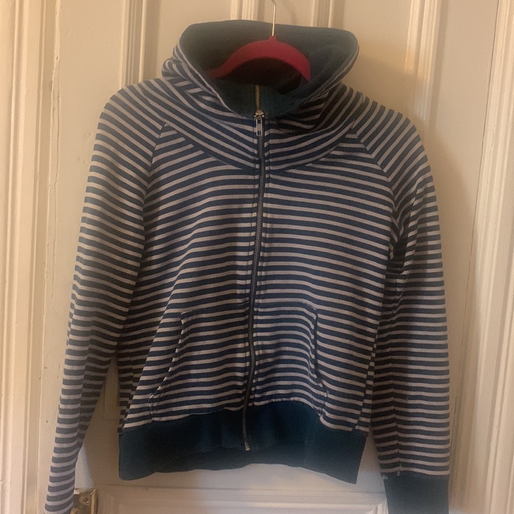 Zip up striped sweater